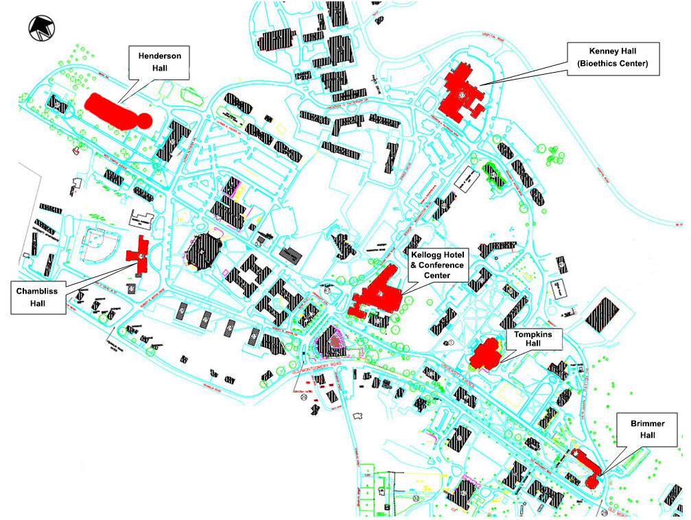 campus map showing shelters