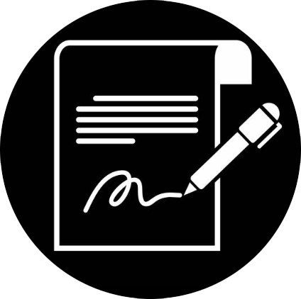 Button image - Signing a will icon