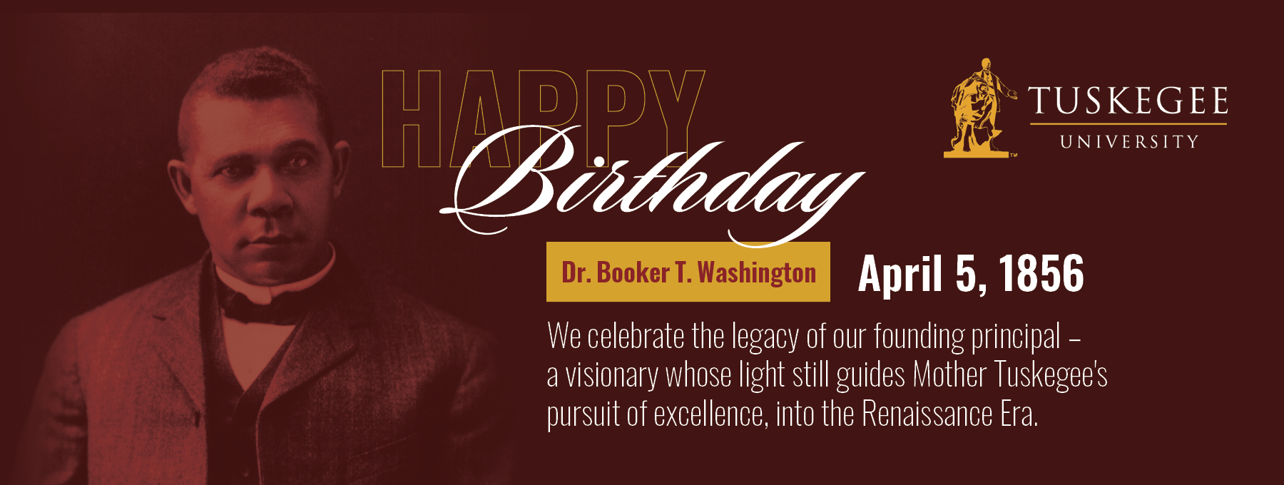 Graphic announcing Birthday observance of Booker T. Washington