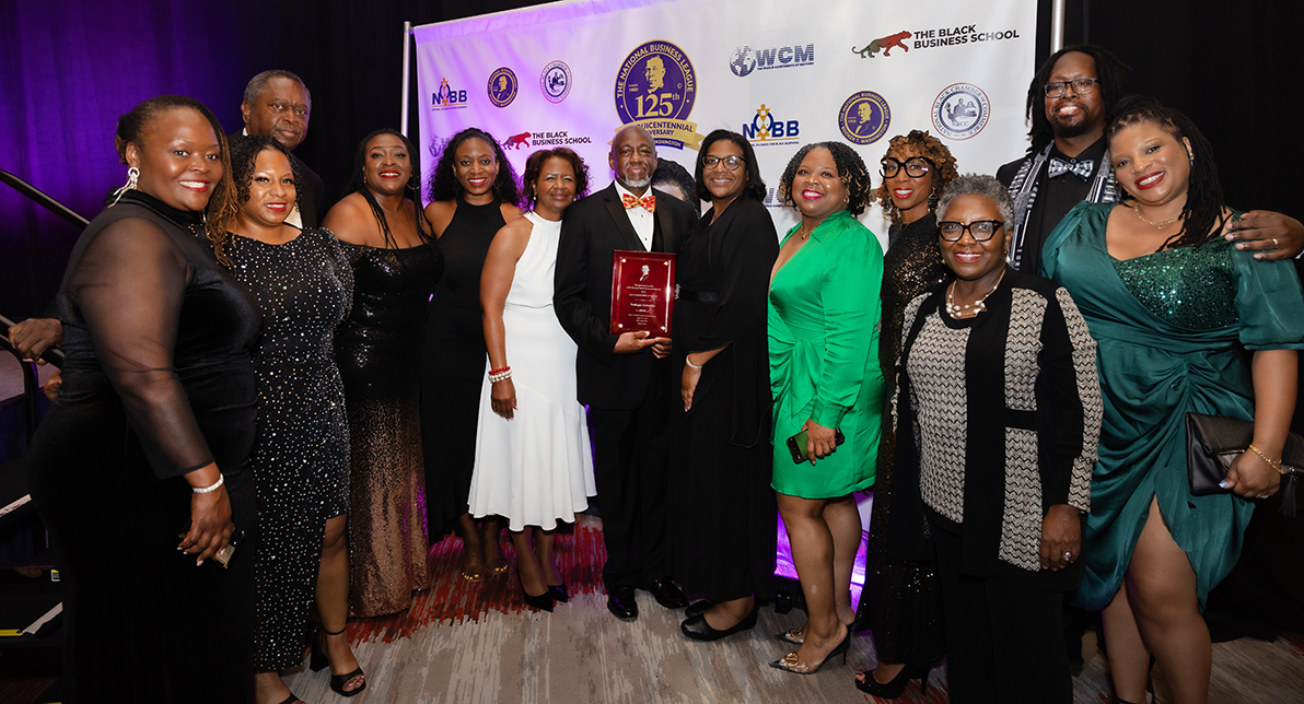 Dr. Mark A. Brown and First Lady Gwen Brown with National Black Business League honorees and attendees.