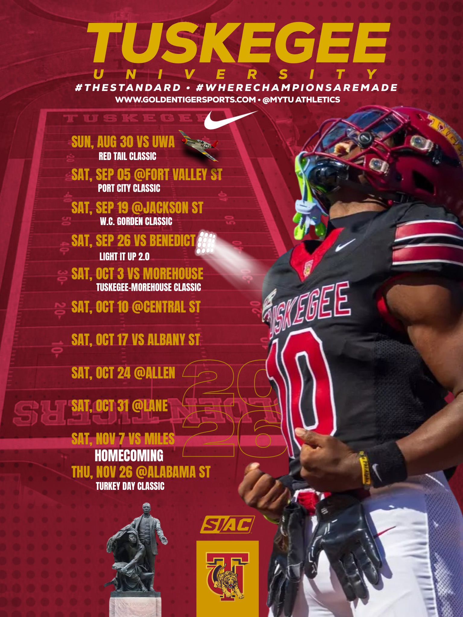 Graphic announcing the upcoming 2026 football schedule
