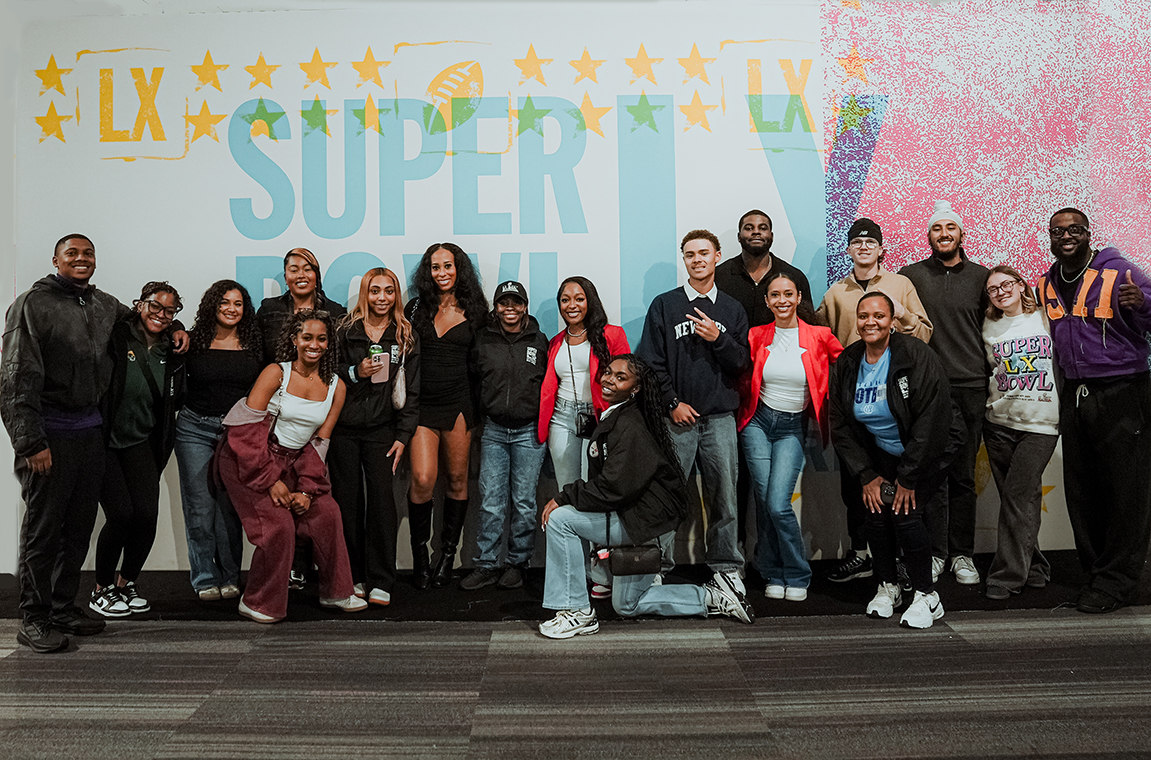 Tuskegee Students with other NFL SBLX students at the Super Bowl