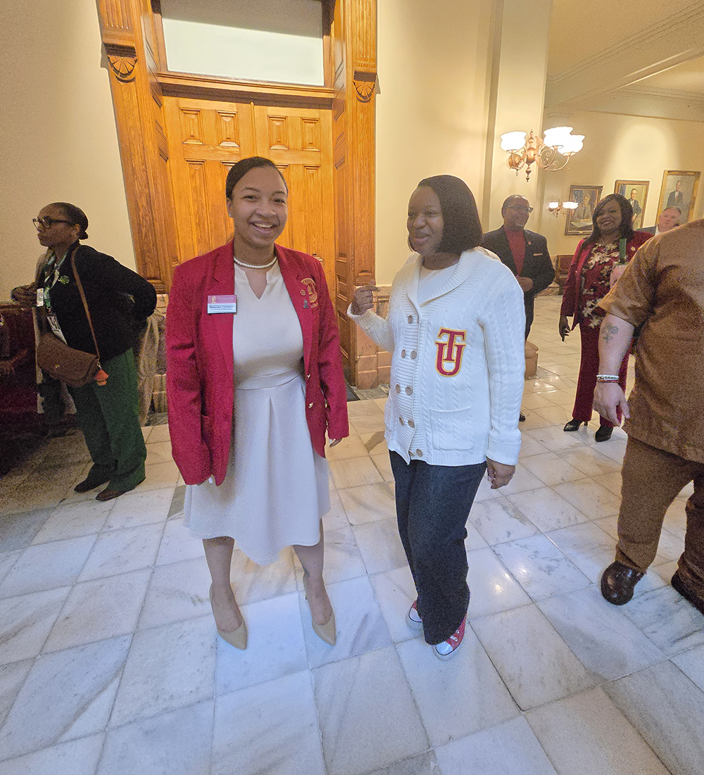 Trustee Whitlock with student ambassador Mackenzie Thompson