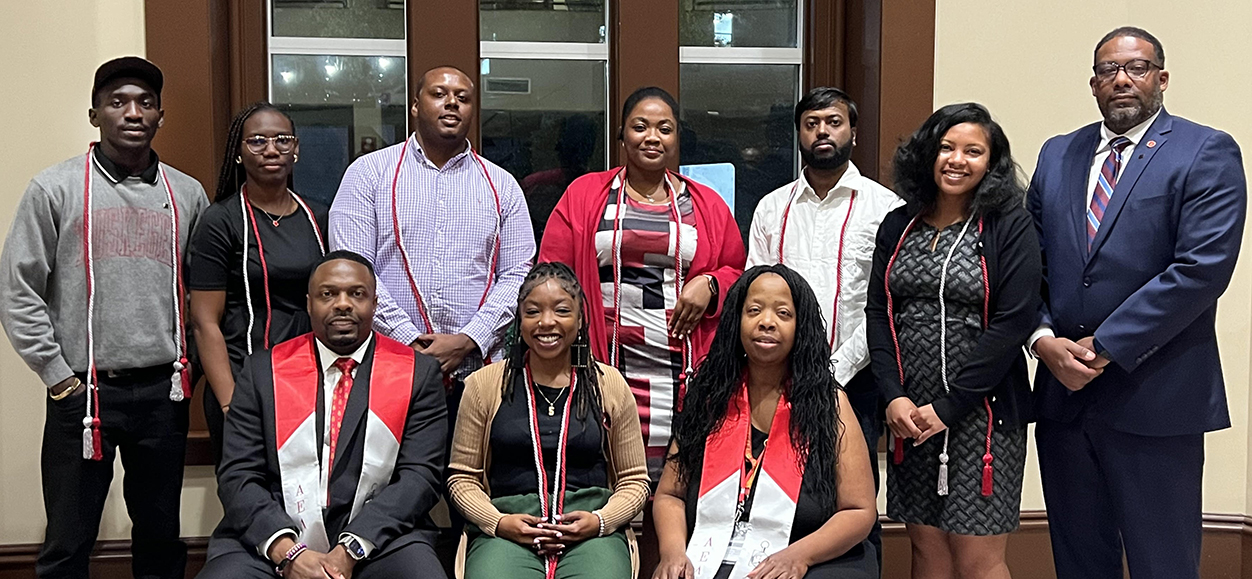 Members and Faculty Advisors at the chartering ceremony of the AEL national honor society