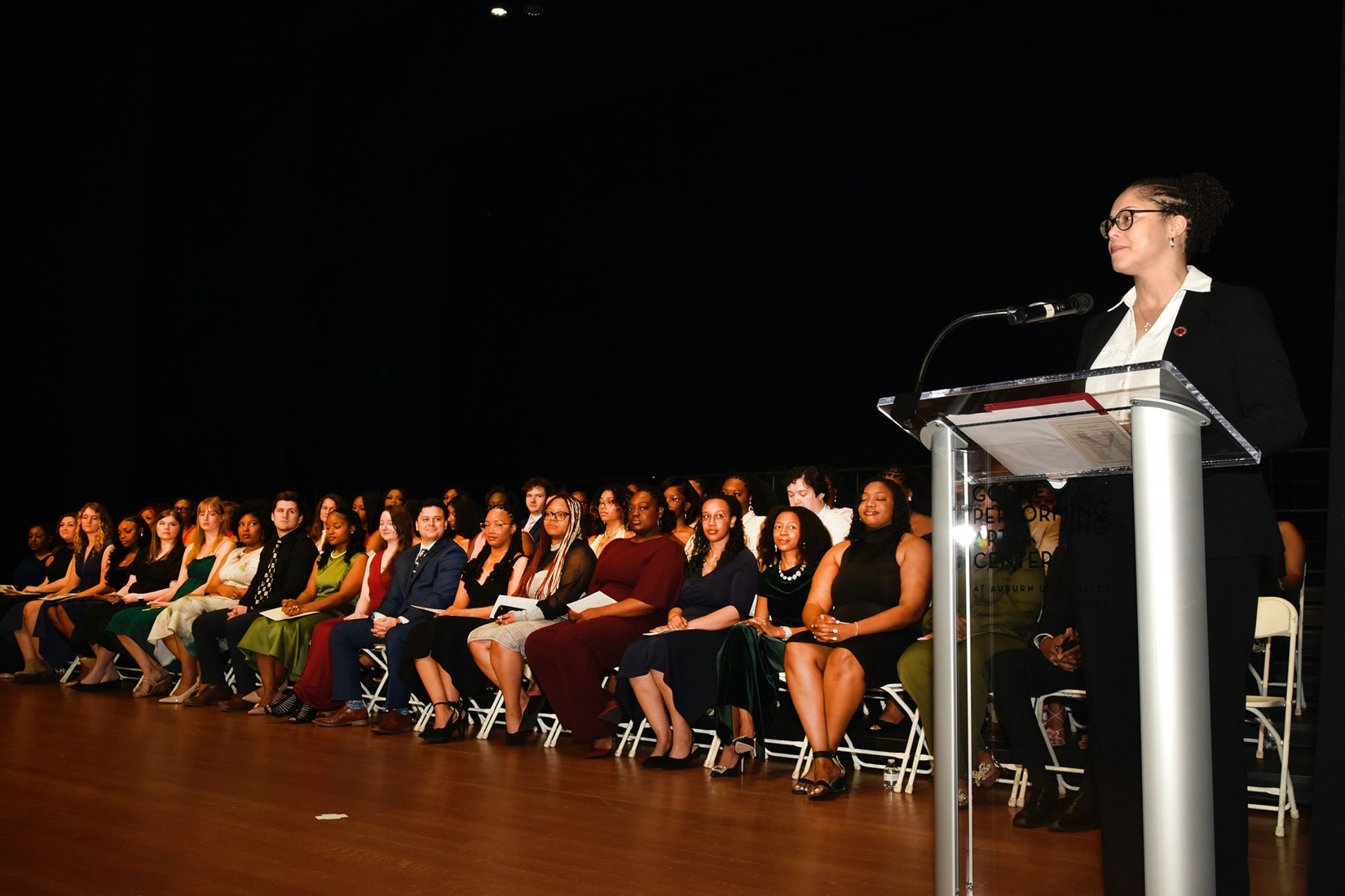Dr. Ebony Gilbreath at podium