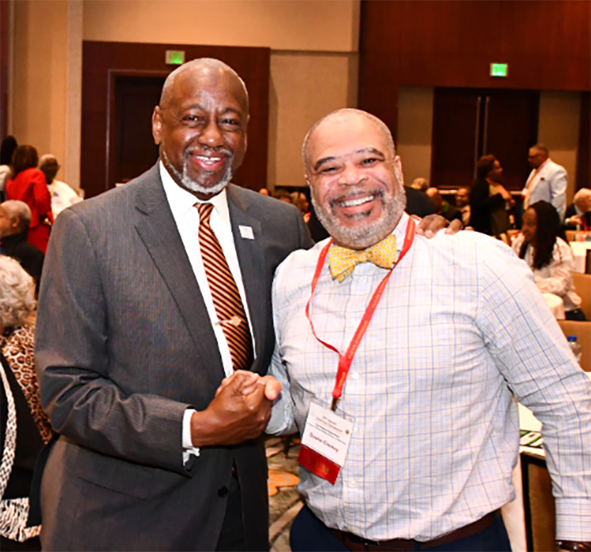 TU President Brown with an alum