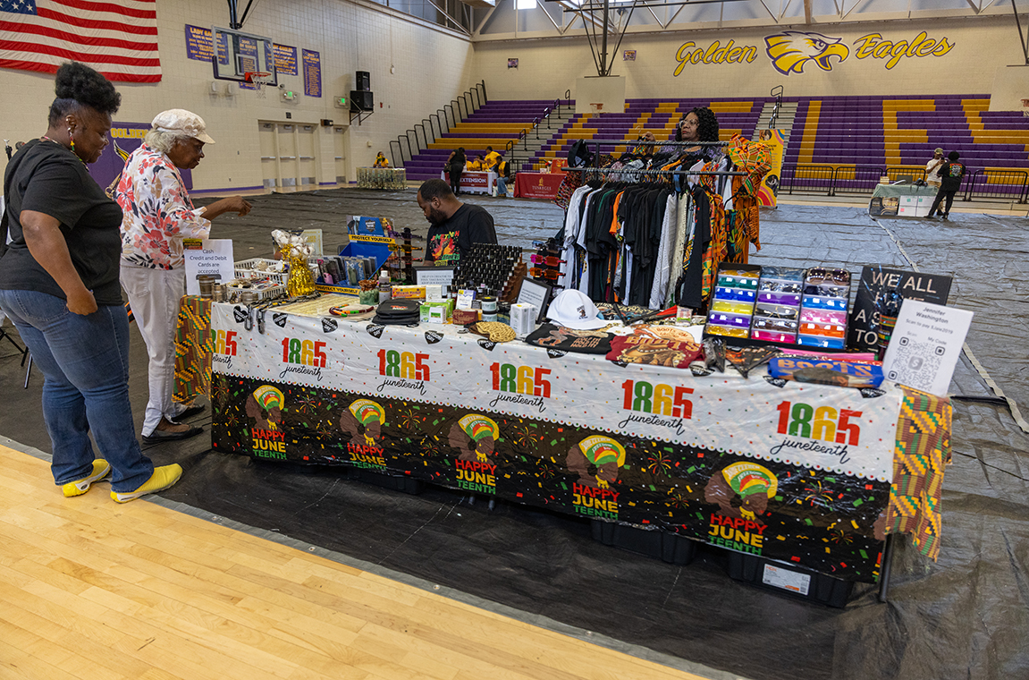 A vendor at the Juneteenth 2026 celebration