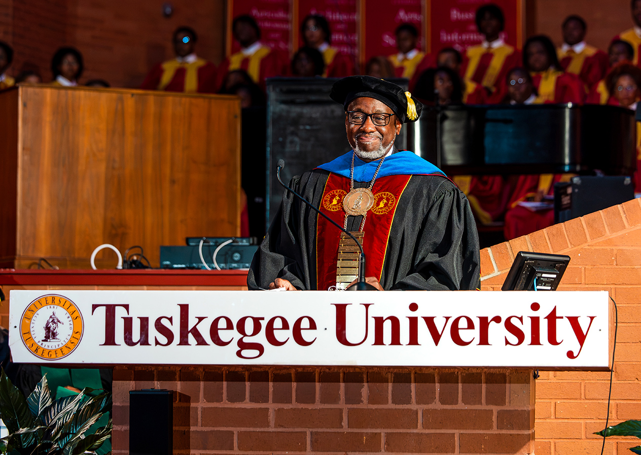 Dr. Mark A. Brown brings greetings and introduces the speaker at Fall Convocation 2026