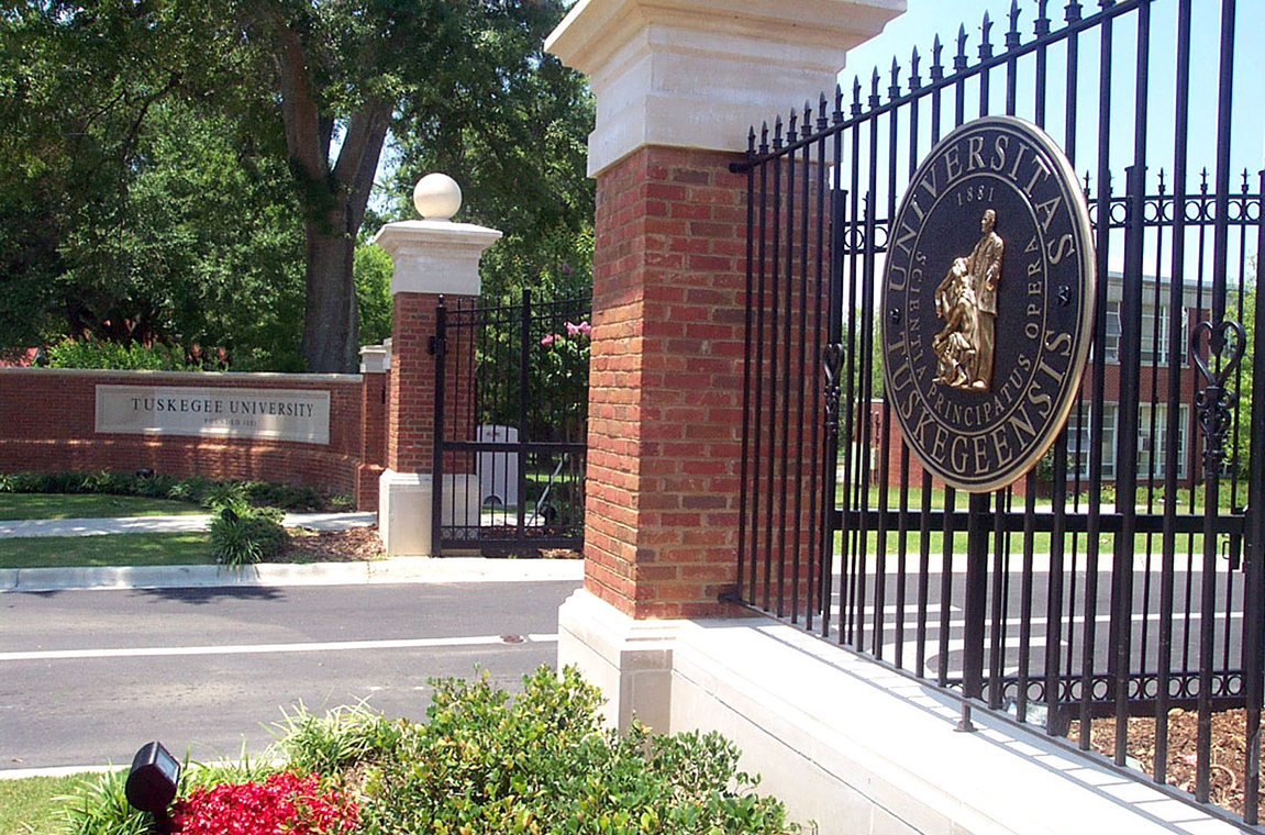 Lincoln Gates at main entrance to campus