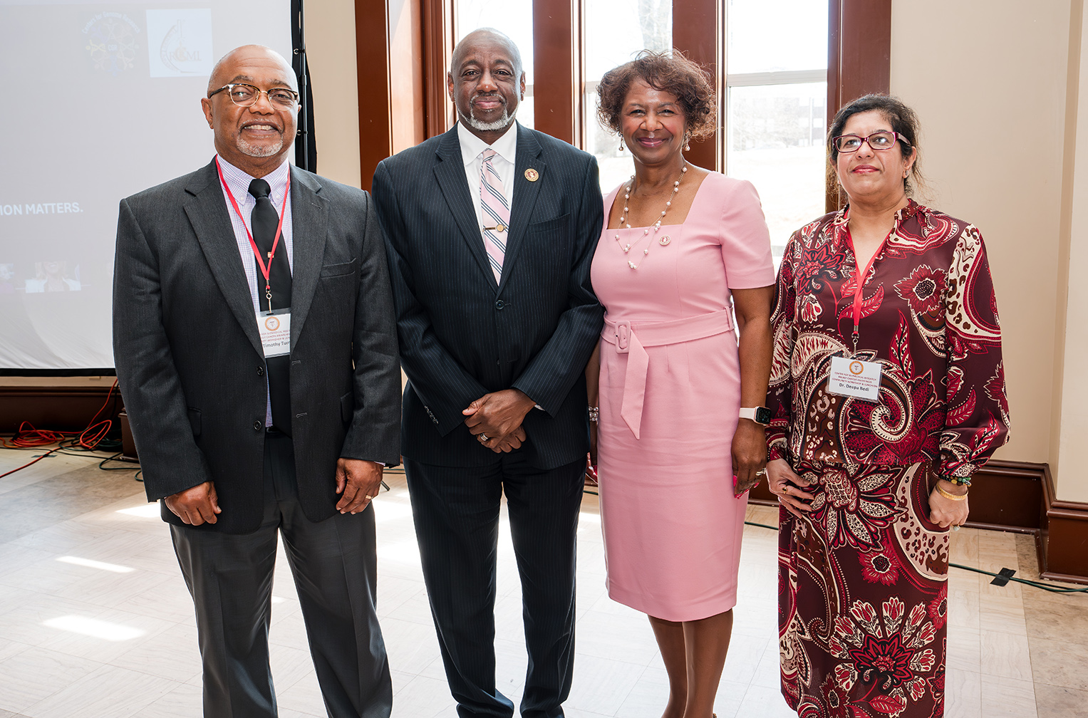 Dr. Mark Brown, First Lady Gwen Brown, Dr. Timothy Turner, and Dr. Deepa Bedi