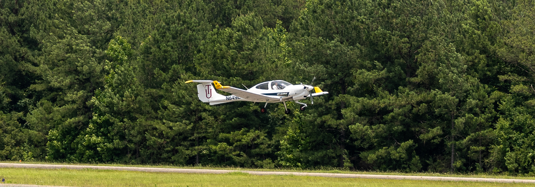 Small airplane flying