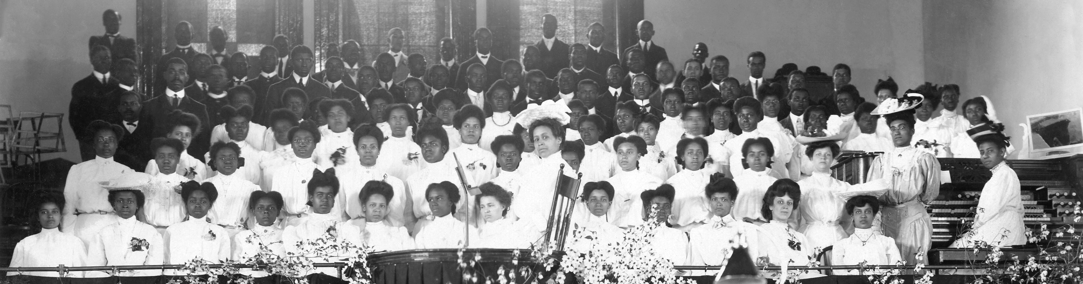 A black and white picture of the famed Tuskegee Choir