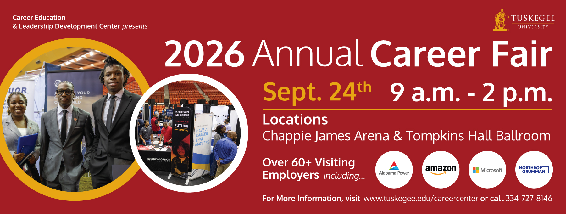 Graphic containing info about the 2026 Annual Career Fair
