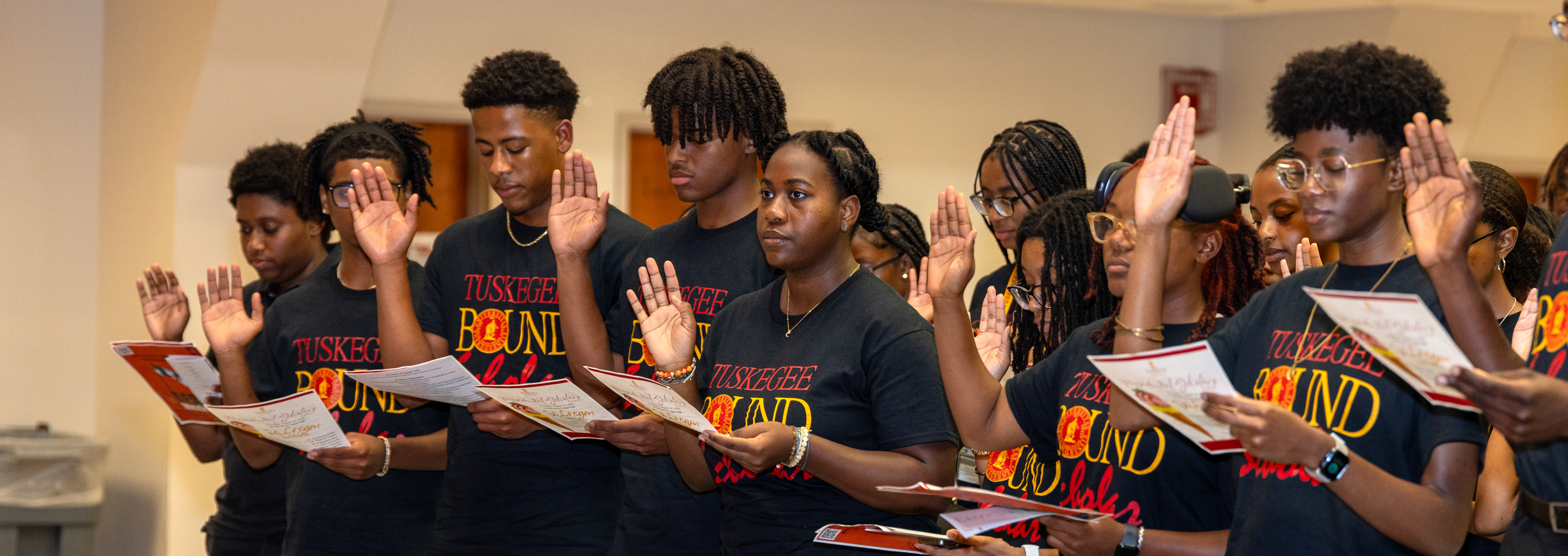 Scholars taking oath