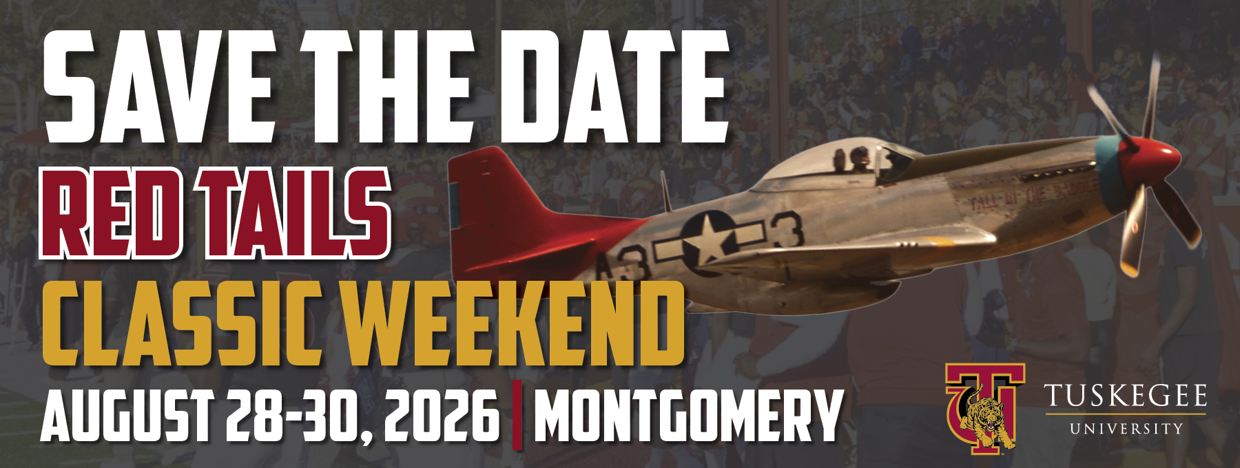 Graphic announcing the Red Tails Classic Weekend