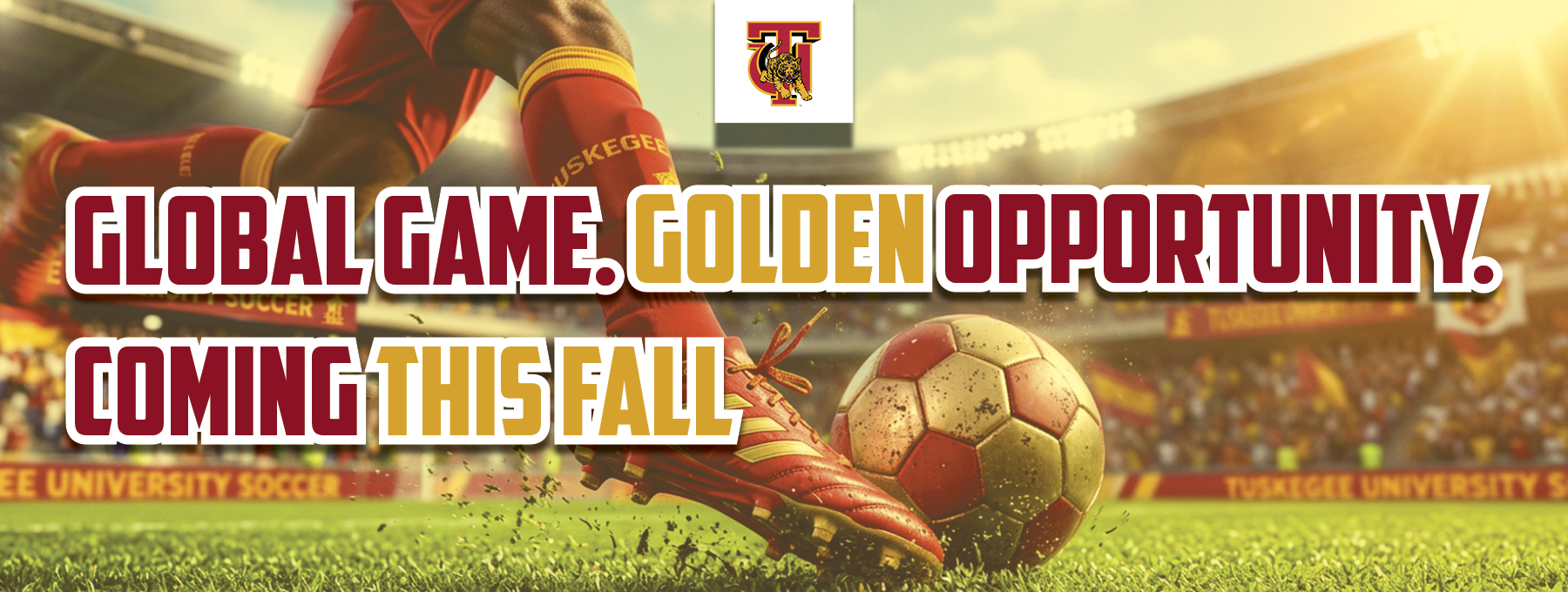 Graphic announcing Soccer coming to TU in the Fall