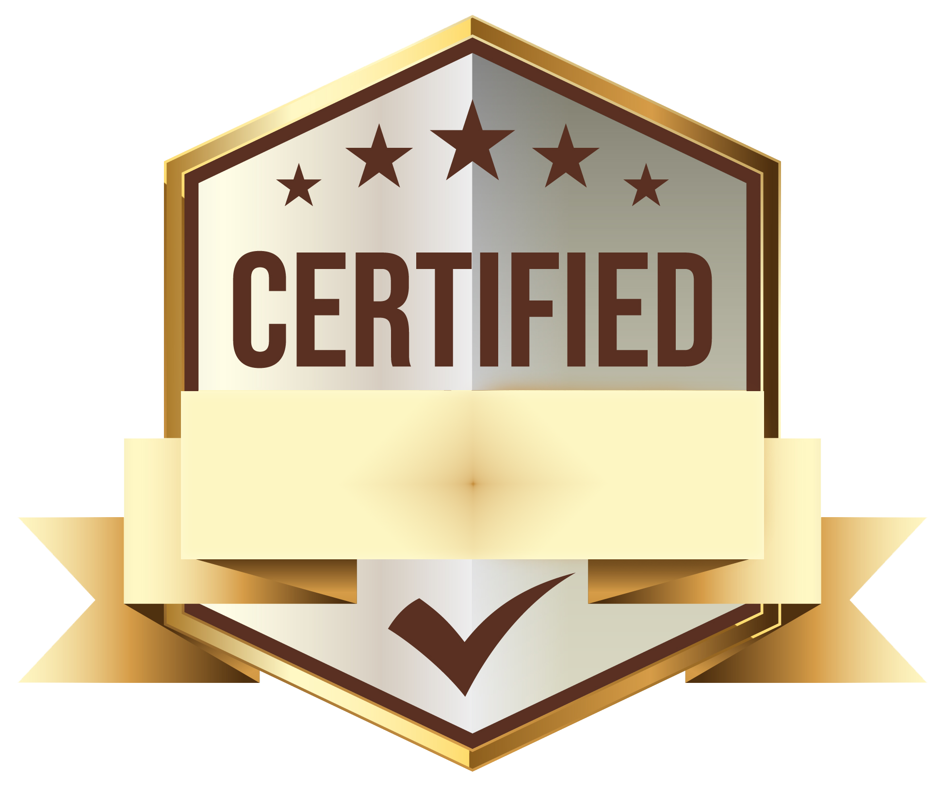 Cutout of a Certified badge