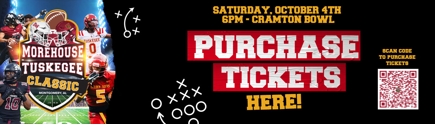 Graphic of Morehouse-Tuskegee Classic football game logo and info