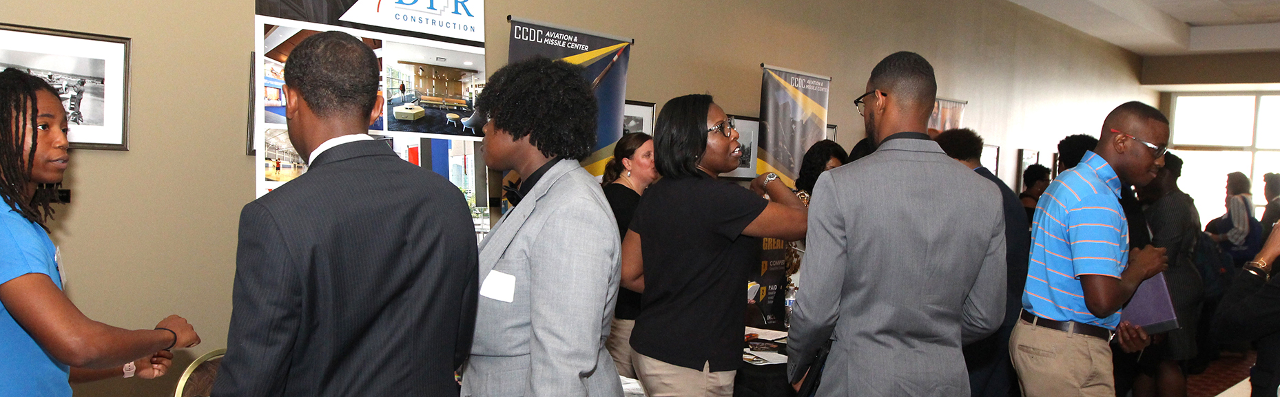 Picture of companies and students at Career Fair