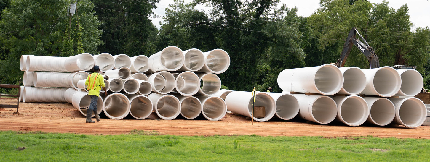 Pipes at construction site