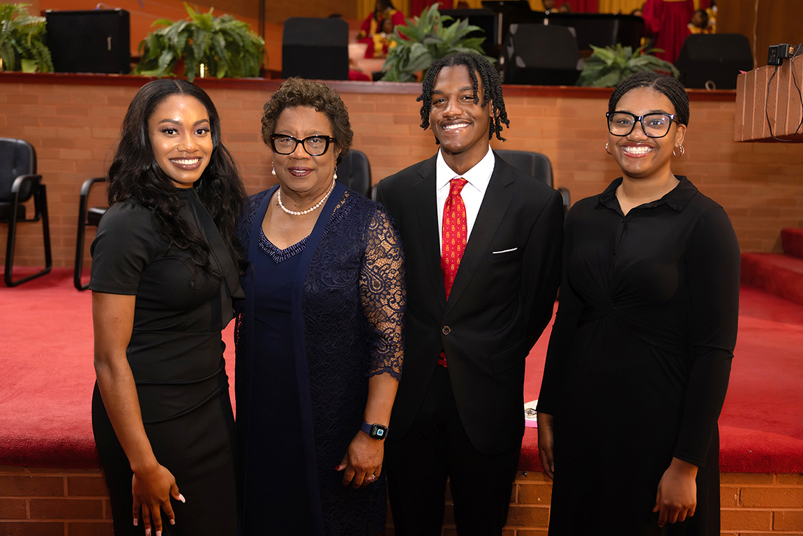 2024 President's Essay Contest Winners with President Charlotte Morris