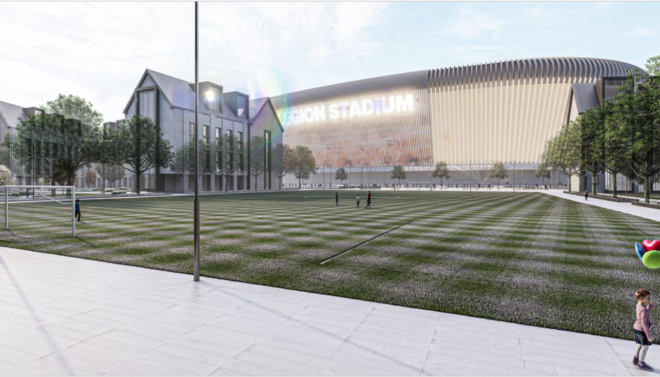 Side angle of Stadium designed by students