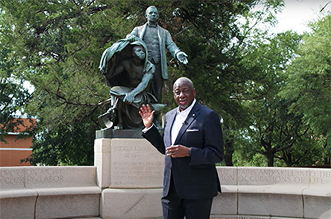 Dr. Mark Brown at the BTW Monument