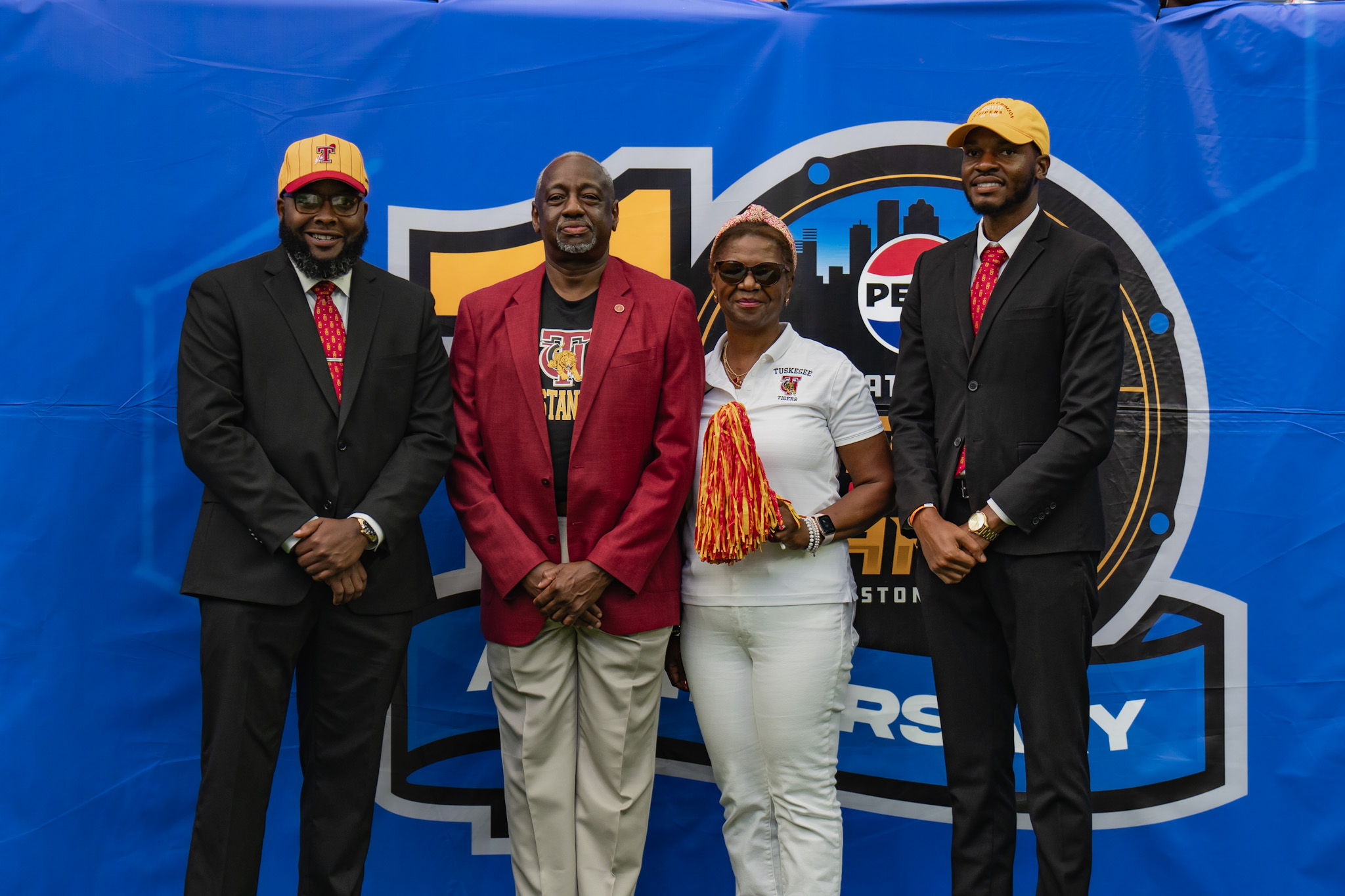 President Brown and Mrs Brown with MCP Band Director and Assistant.
