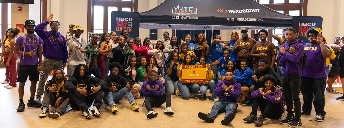 Student organizations come together to participate in the VoteHBCU and the SGA Say It Louder Tour Activation events.