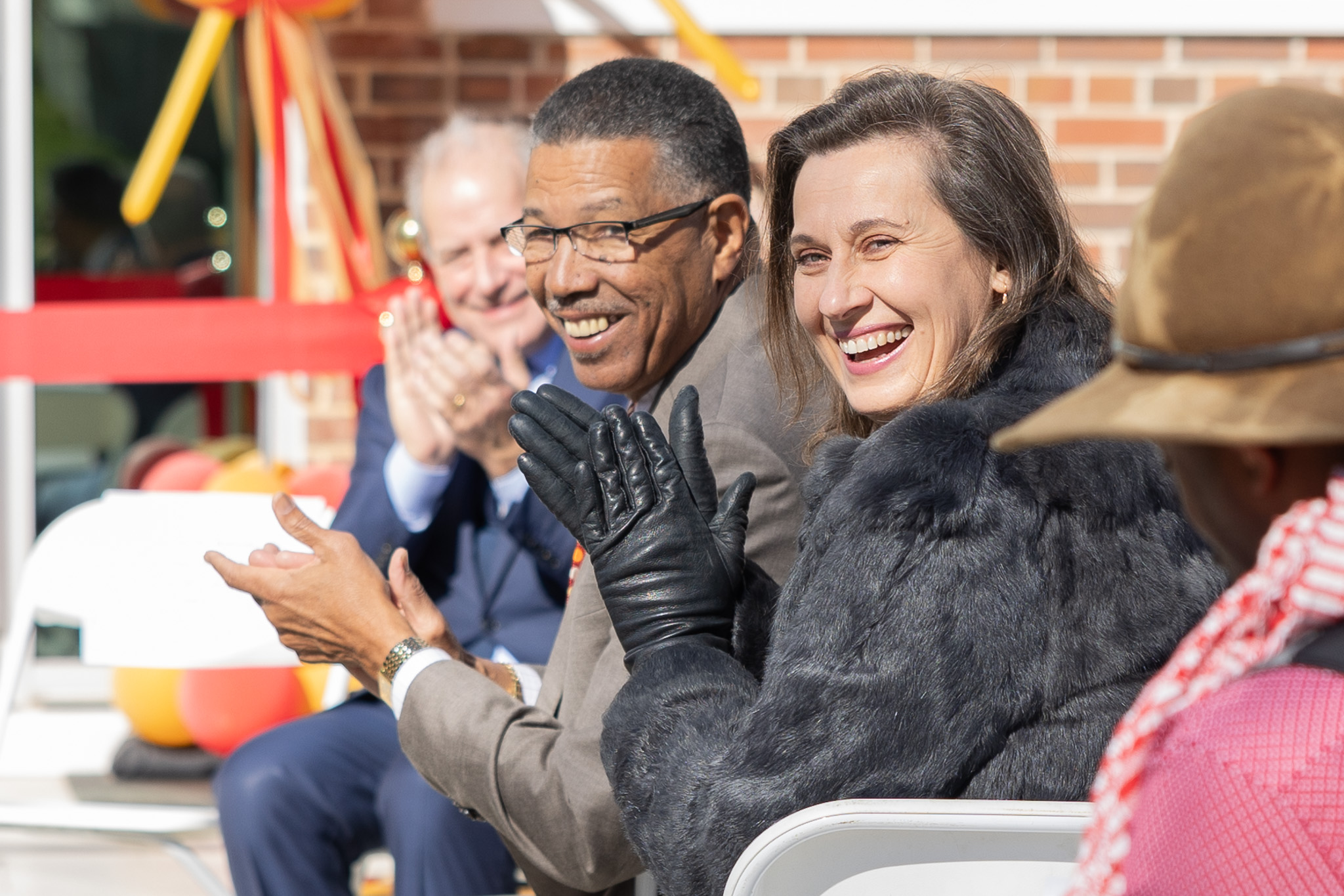 Special guests at the reopening ceremony of Olivia Davidson Hall.