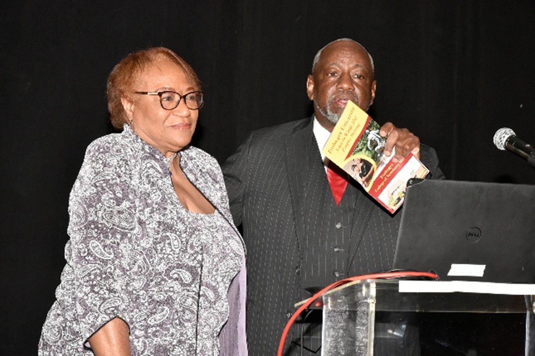 Dr. Mark Brown shares the university’s support of the vet program with Dean Perry and audience