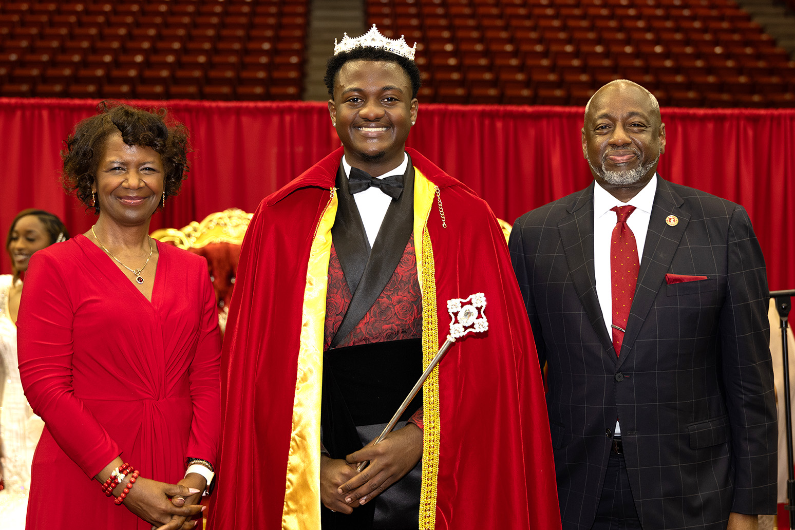 President and First Lady Brown with David Larkin - Mister Tuskegee 2025-2026.