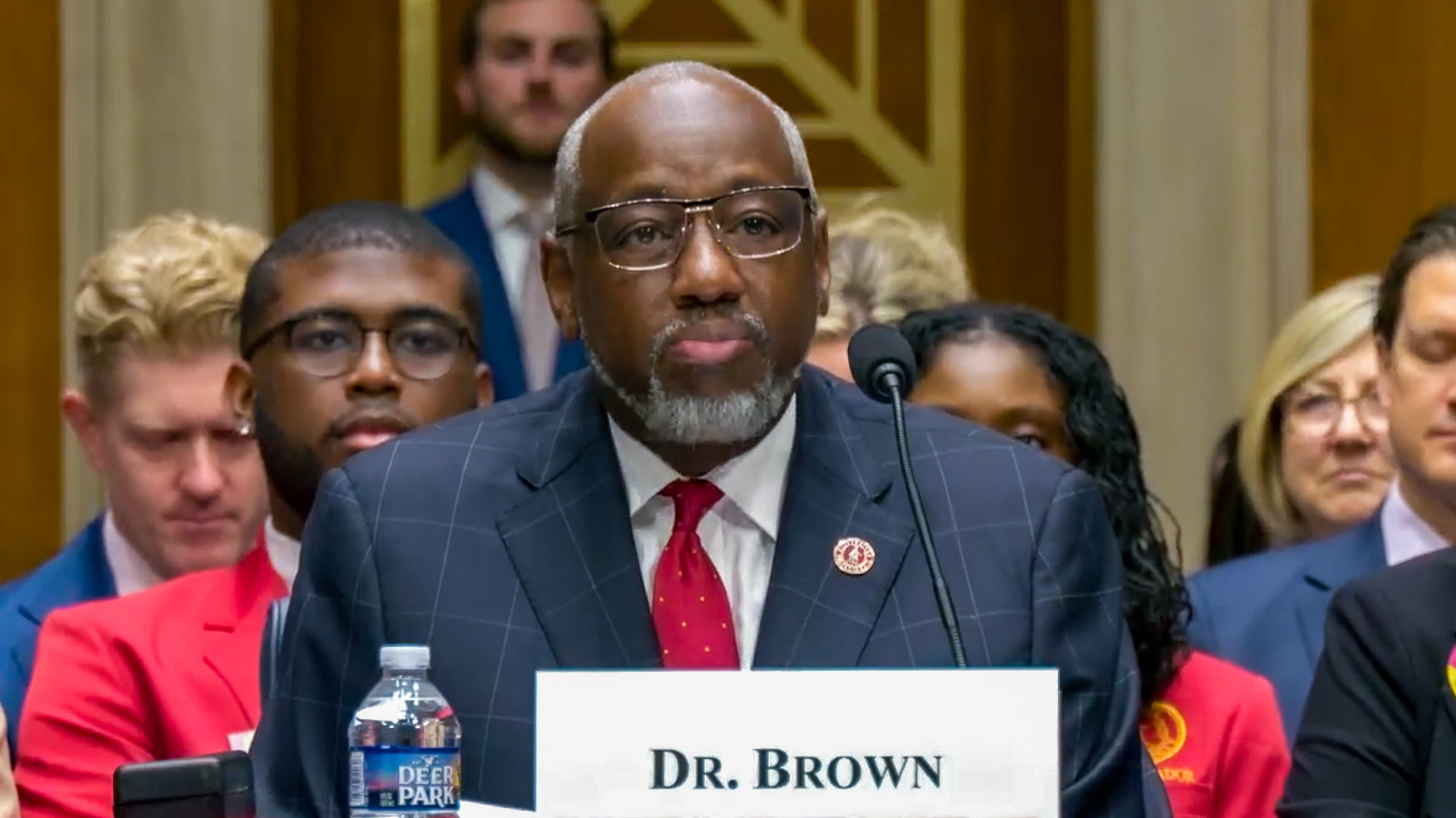 Dr. Brown testifies during Senate hearing.
