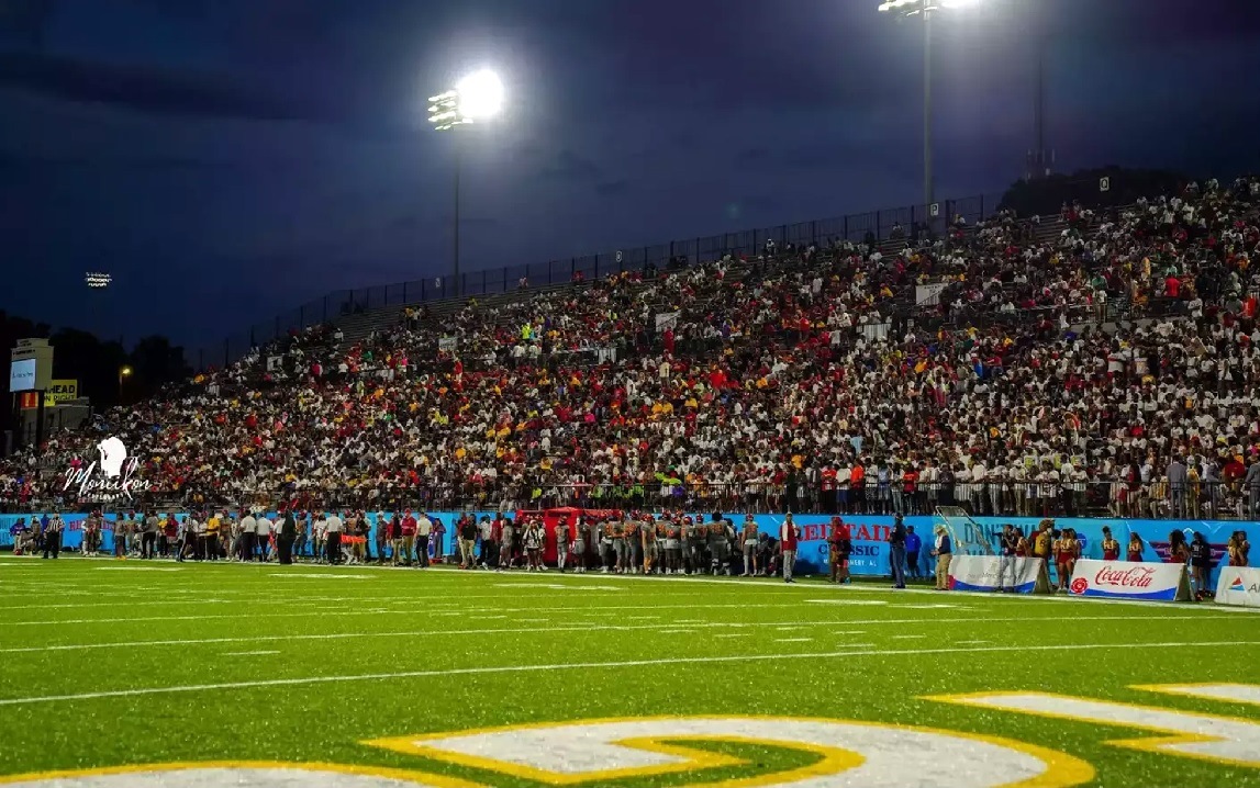 Night football scene