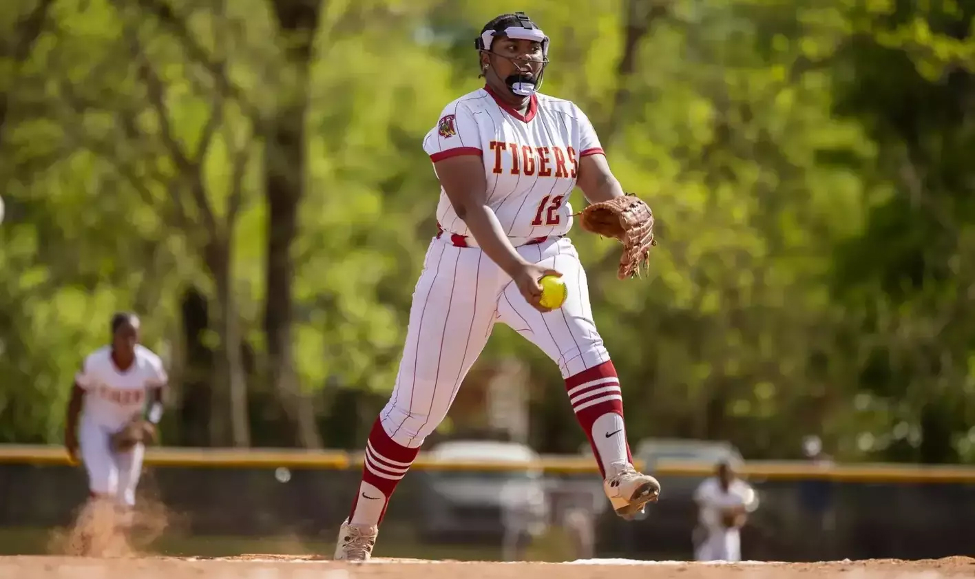 TU softball pitcher on the mound.