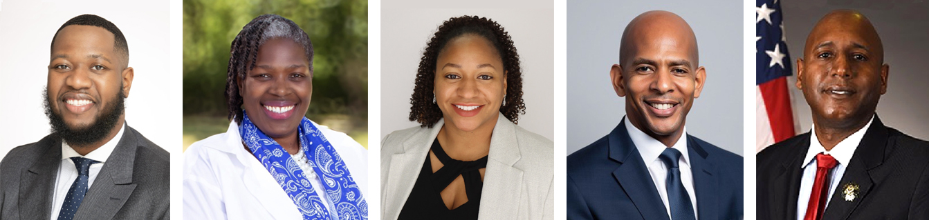 L-R: Rev. Dr. Cecil Andrew Duffie, Dr. Brooke A. Burks, Dr. Catherine Armwood, Wendell Lopez, Dr. Brandon L. Toliver