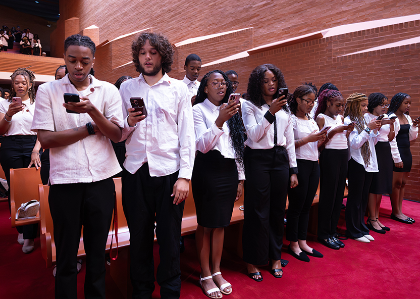 Students assembled in the TU Chapel