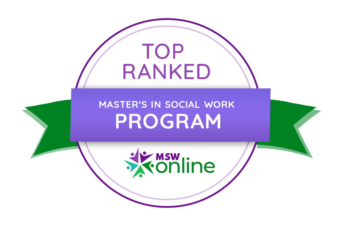 Master of Social Work top ranking badge