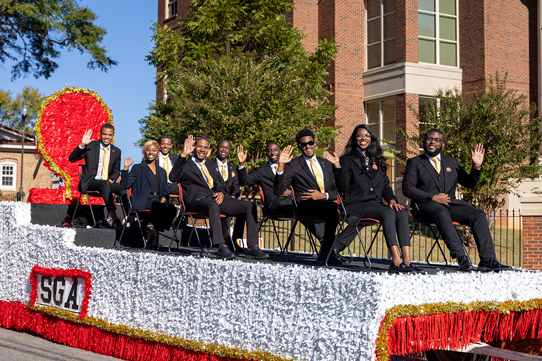SGA on float in the Homecoming parade 2025