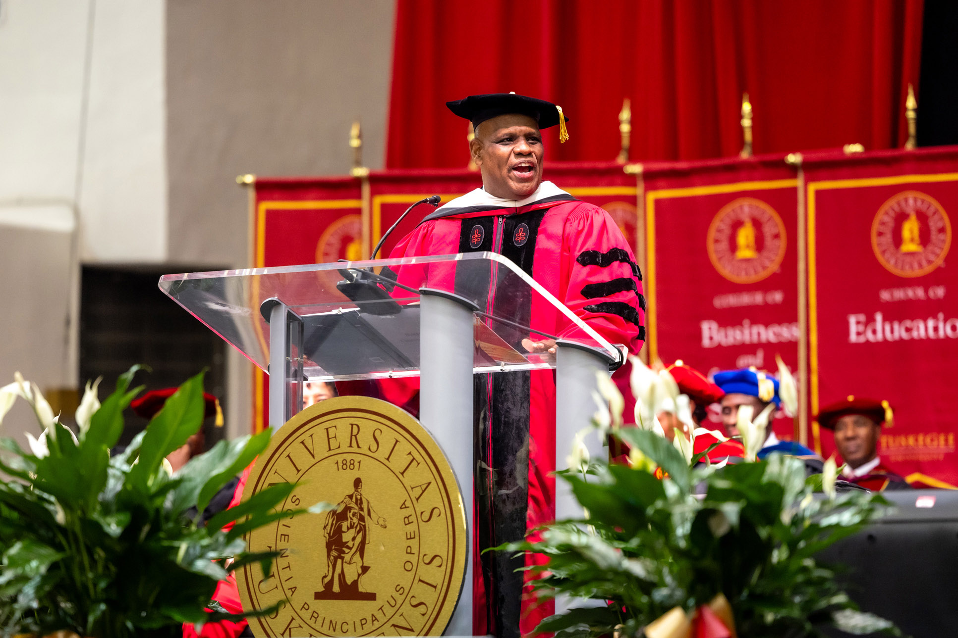 TNAA President Dr. James P. Quincy III brings greetings during the Investiture Ceremony