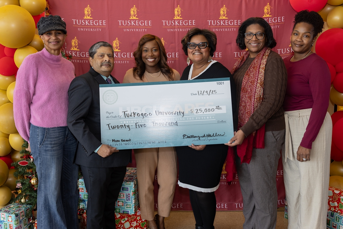 Check presentation picture for HBCU Cares grant