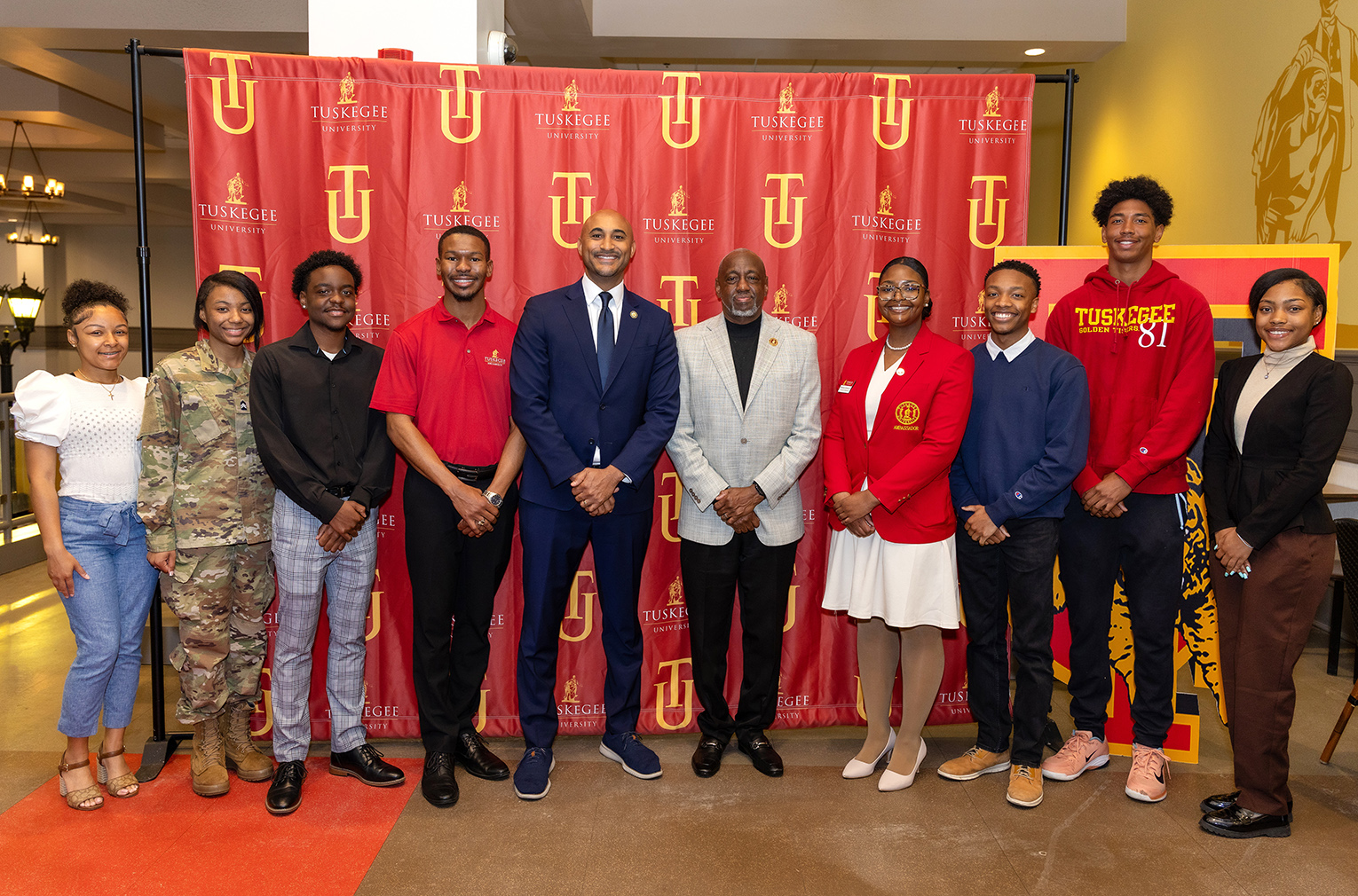 Congressman Figures with TU President Dr Brown and Students