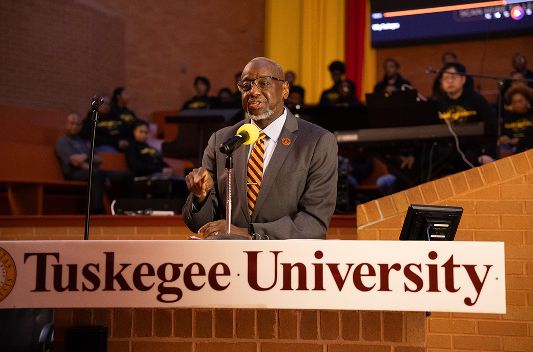 Dr. Brown speaking at Scholars Day