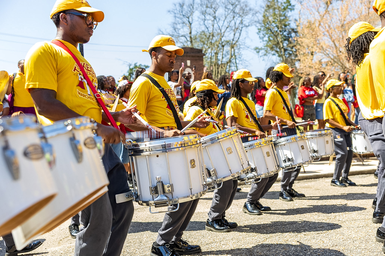 Band performing during the yard fest