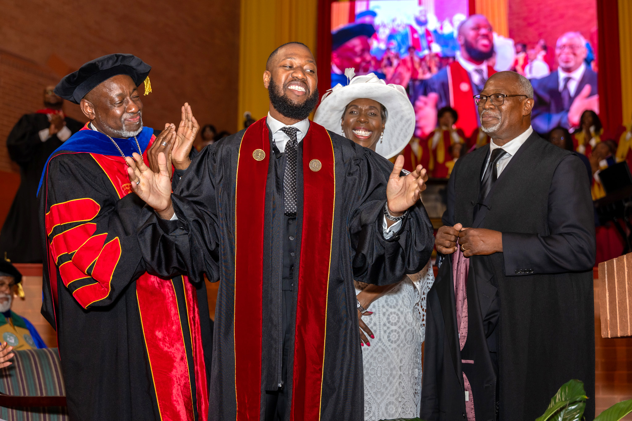 Dr Brown, Dean Duffie and his parents