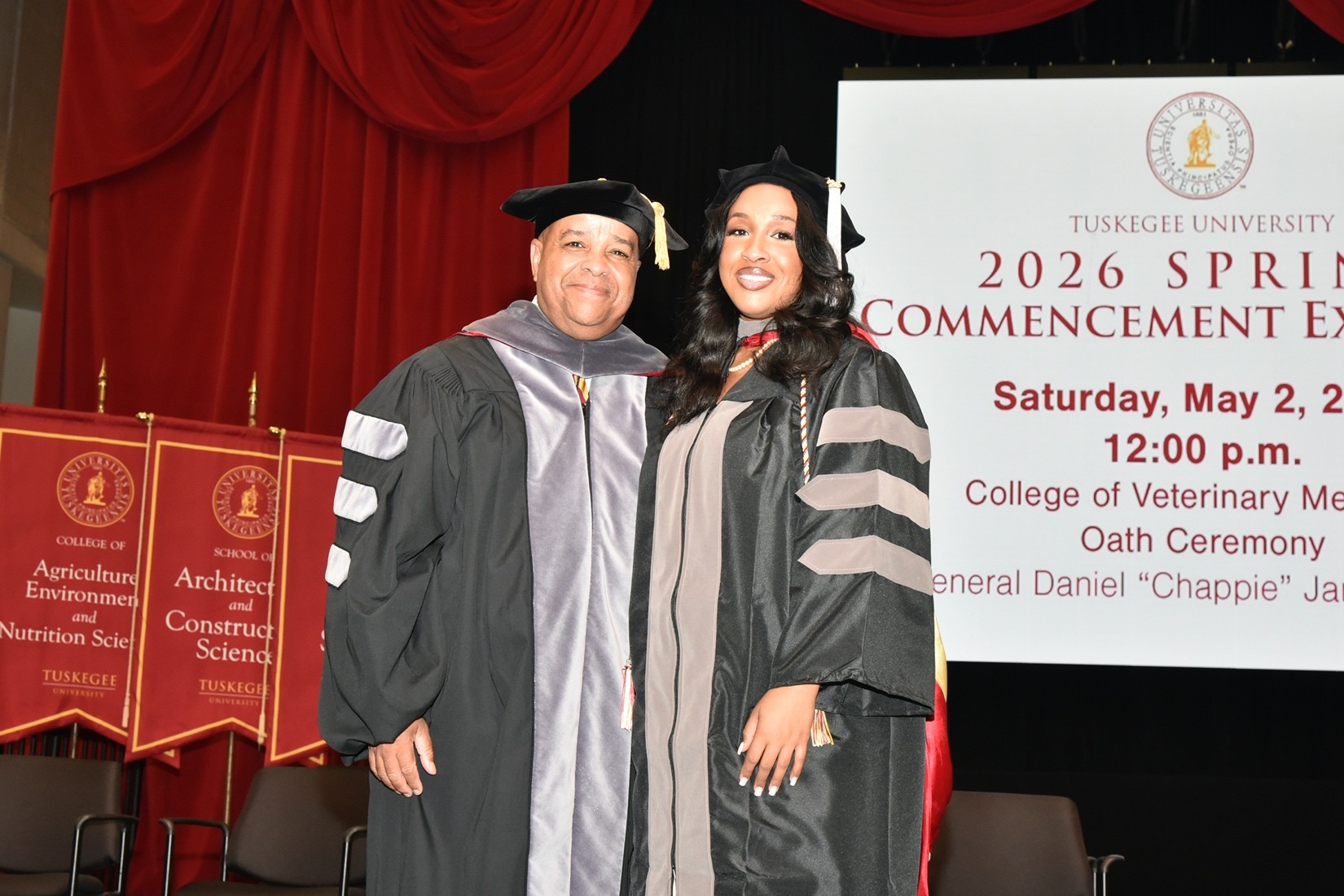 Dr. McKenzie and daughter at Vet Oath Ceremony