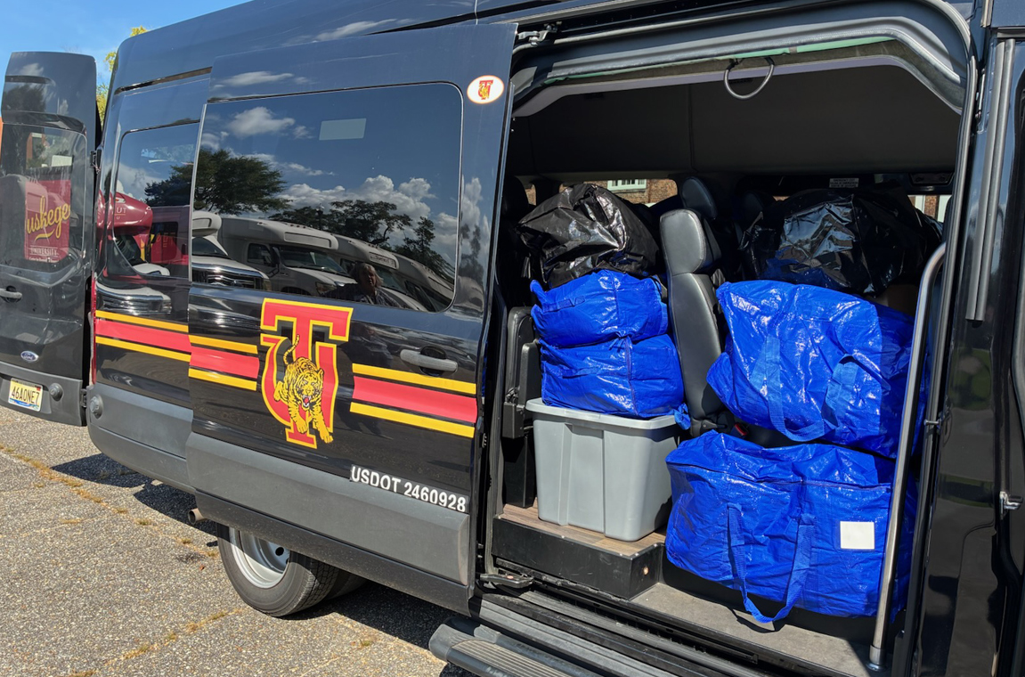 TSU delivering clothes