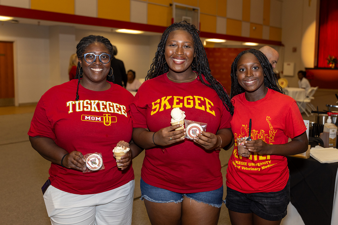 Parents and families proudly wear their Tuskegee shirts