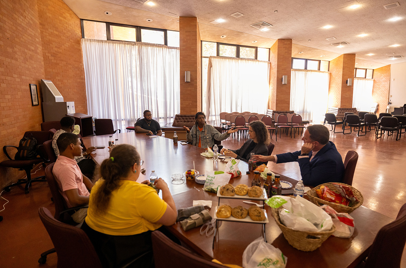 Listening session with Students in the Chapel music room