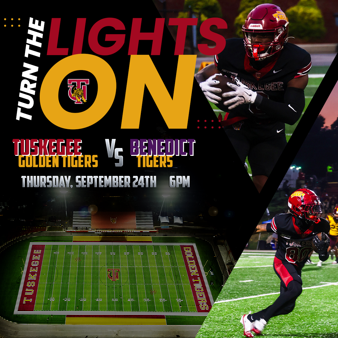 Graphic announcing Tuskegee Golden Tigers night game